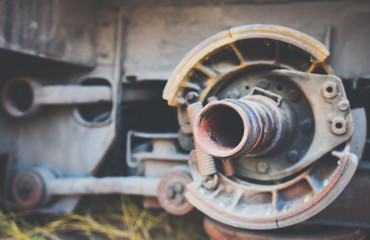 rusty cast iron pipe flange.