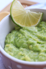 Bowl with tasty guacamole
