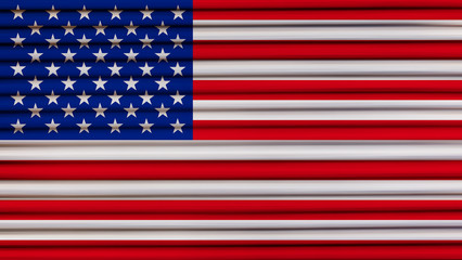 American flag of United States of America-  illustrated