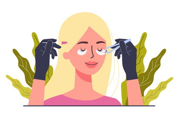 Beauty center service concept. Beauty salon visitors having diffrent procedure.