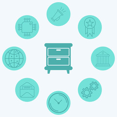 Nightstand vector icon sign symbol