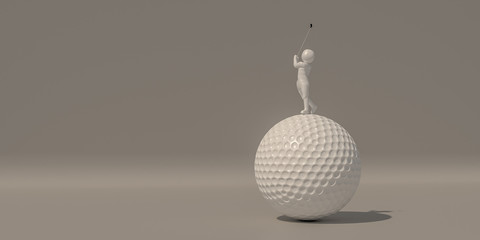 3d illustrator group of career symbols on a gray background, 3d rendering of the playing Sport. Includes a selection path.