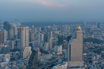 City of Bangkok with air pollution