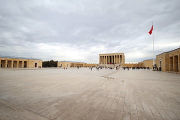 Fototapeta na wymiar Ankara, Turkey - MAY 10, 2018: Anitkabir in Ankara Turkey. Anitkabir is Mausoleum of Ataturk.