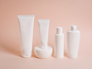 white cosmetic bottles 
