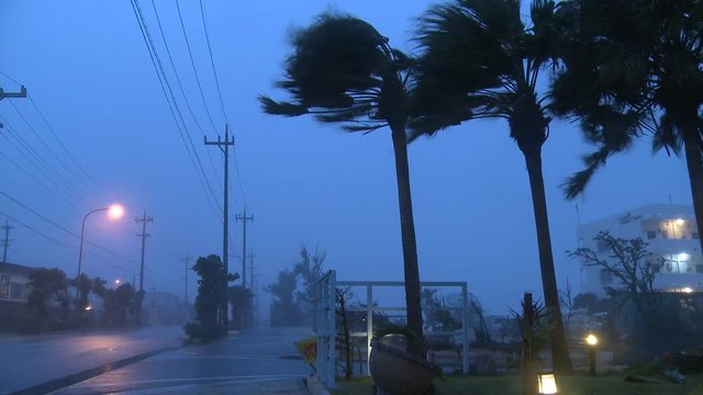 Major Hurricane Hits Town With Strong Wind - Fitow