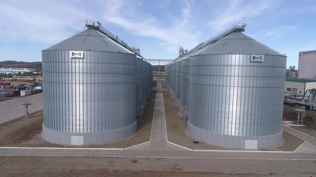Agriculture grain silos storage tank. Granary