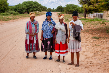 group bushman old woman
