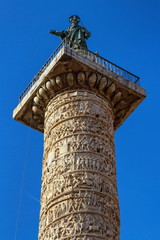 Fototapeta na wymiar Close up on Trajan's Column in Rome, Italy