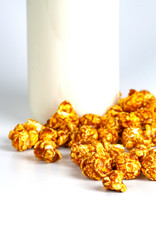popcorn on white background