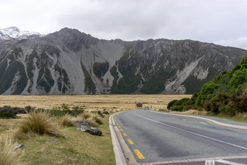 Empty road under the cloudy sky in Mountain cook