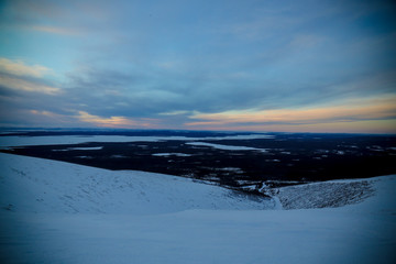 frozen lake in the mountains