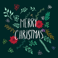 Merry Christmas and Happy New Year greeting card