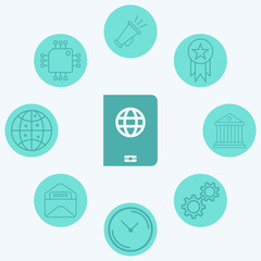 Passport vector icon sign symbol