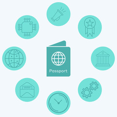 Passport vector icon sign symbol