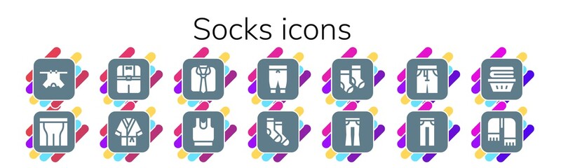 socks icon set