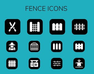 Modern Simple Set of fence Vector filled Icons