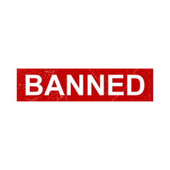 banned - rubber stamp icon vector design template