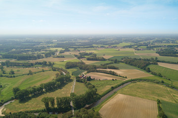 Fototapeta na wymiar Aerial view of Munsterland, Germany in summer