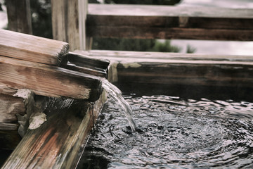 Japanese open air hot spring 