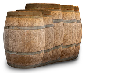 The  wine barrel with copy space