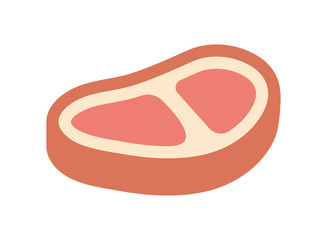 Meat, steak, beef, food color vector  icon illustration