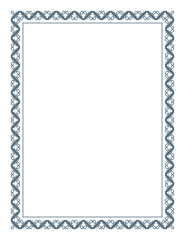 Floral Decorative Border Frame isolated on white background. Flat Vector Art Design Template Element