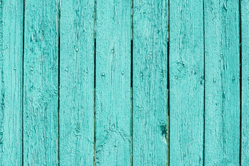 Fototapeta na wymiar Turquoise wood plank background with copy space
