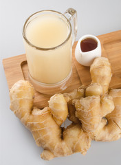 Ginger tea or Ginger tea with haney on background new.