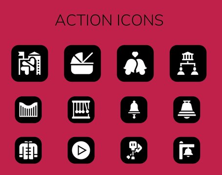 Modern Simple Set of action Vector filled Icons