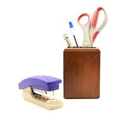 Photo of office accessories on a white background