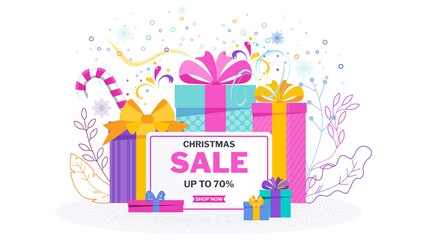 Christmase sale. Flyer, banner.