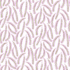 Lavender field seamless vector pattern.