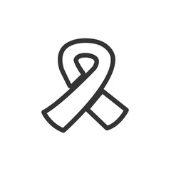 Breast Cancer Awareness black and white Ribbon. World Breast Cancer Day concept. Vector Illustration. Women healthcare concept