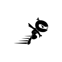 Creative black ninja logo vector © UDZA