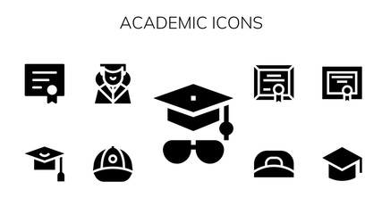 Modern Simple Set of academic Vector filled Icons
