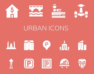 Modern Simple Set of urban Vector filled Icons