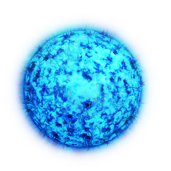 Virus isolated on white background. Human Virus, flu, view of a virus under a microscope, Viral disease outbreak. Infectious disease. 3d rendering