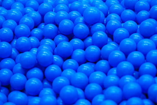 Blue balls background, room with a lot of blue balls