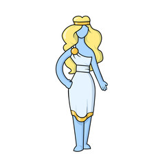 Aphrodite, ancient Greek goddess of Love and Beauty. Ancient Greece mythology. Flat vector illustration. Isolated on white background.
