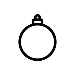 Christmas bauble,ornament pixel perfect flat vector line icon isolated on a white background.