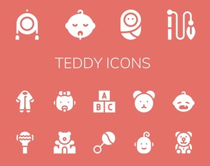 Modern Simple Set of teddy Vector filled Icons