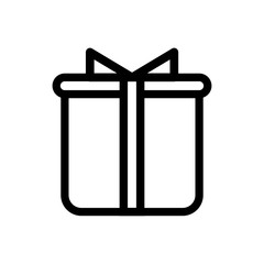Christmas present,gift box pixel perfect flat vector line icon isolated on a white background.