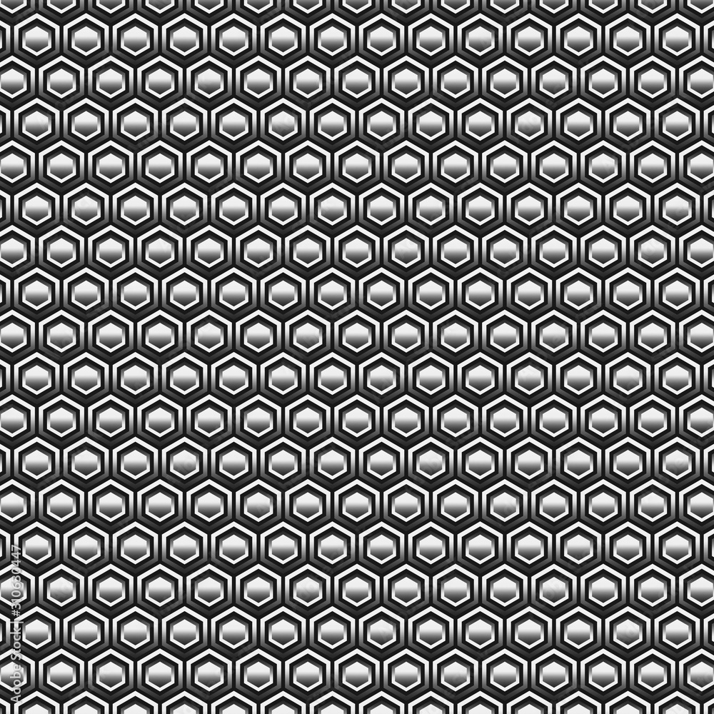 Poster abstract color illustration with hexagonal elements.