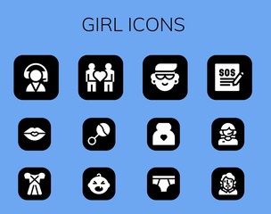 girl icon set