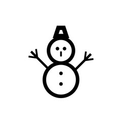 Snowman pixel perfect flat vector line icon isolated on a white background for web and mobile use.