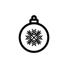 Christmas bauble pixel perfect flat vector icon isolated on a white background.