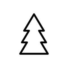 Christmas tree pixel perfect flat vector line icon isolated on a white background for web and mobile use.