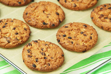 Fresh-baked cookies ready in the table	