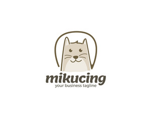 Cute pet mascot character logo design